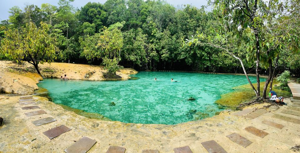 Ao Nang: Hot Spring, Emerald Pool & Tiger Cave Temple Tour - Emerald Pool jungle trail and that clean-water swim break