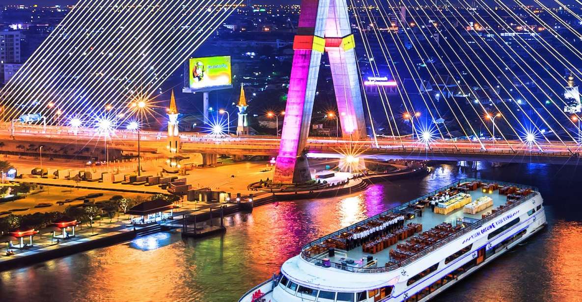 Bangkok: 2-Hour Dinner & Shows on White Orchid River Cruise - The Chao Phraya Route: Grand Palace, Wat Pho, Wat Arun From the Water