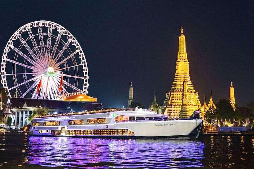 Bangkok: Luxury White Dinner Cruise Free Flow Beer and Wine - The buffet and open bar: what unlimited really means