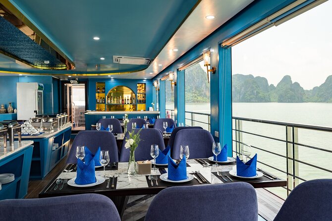 BEST SELLER - Halong 5 Star Day Cruise: Buffet, Wine & Jacuzzi - Sunset Party on Deck: Wine, Tea, Snacks, and Jacuzzi Time