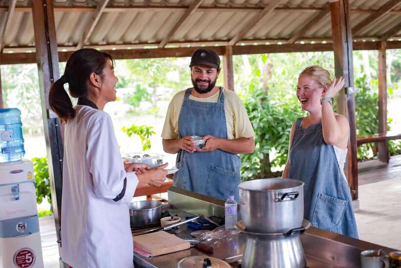 Chiang Mai: HALF-DAY COOKING COURSE at a Thai Cooking Farm - The Rice Barn Thai Cooking Farm Kitchen Setup