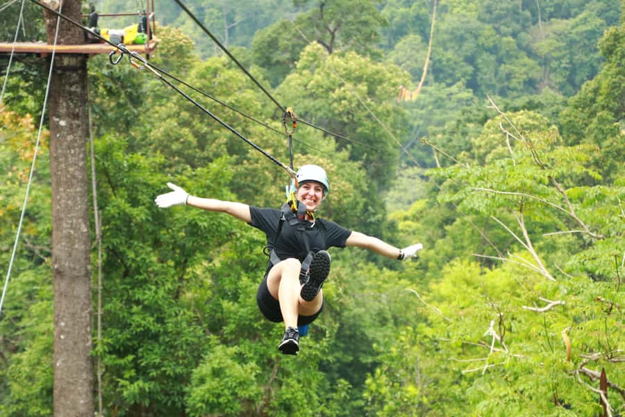 Chiang Mai: Kingkong Smile Zipline with Lunch and Transfers - Thai lunch buffet outdoors: tasty, filling, and usually easy