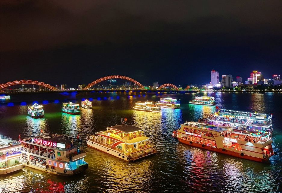 Da Nang: Han River Local Cruise by Night - Seats, sharing tables, and the bar on the upper deck