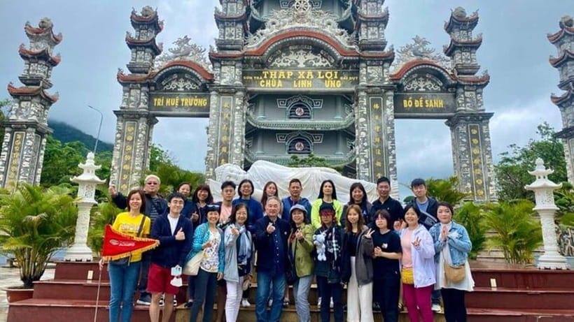 DaNang/HA: Lady Buddha, Marble Mountain & Am Phu Caves Tour - From Your Hotel to Son Tra: Linh Ung Pagoda and the Lady Buddha Stop