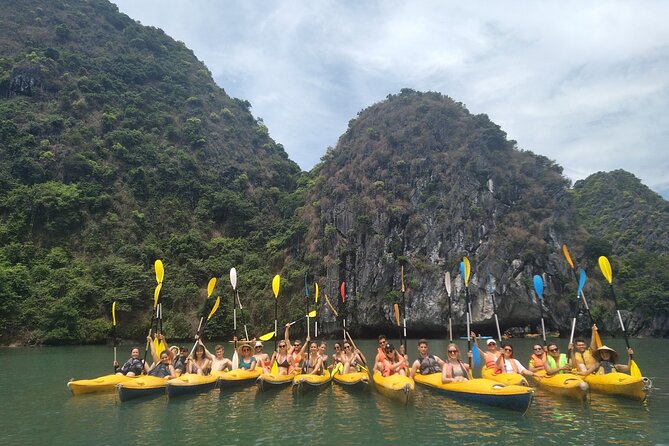 From Ha Noi/Cat Ba: Full-Day Cruise to Lan Ha bay - Ha Long Bay - Ha Long Bay cave kayaking: Dark, Bat, Bright, plus calm-lagoon swimming