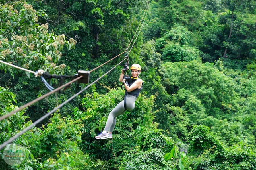 From Koh Samui: Tree Bridge Zipline and Café Experience - Gear up and learn the safety steps fast