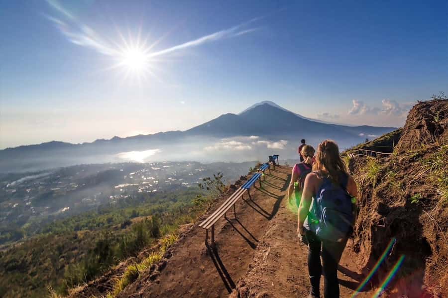 From Ubud: Mount Batur Hiking - Sunrise over the caldera: Lake Batur and the volcano lineup