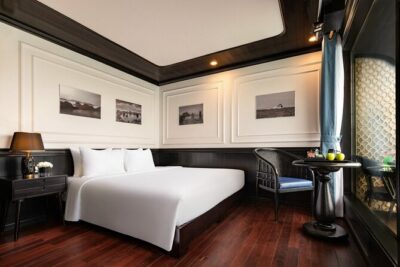 Halong Bay 2D1N Cruise multi options, transfer, swim and kayaking - 4-star vs 5-star cabins: private bathroom, bathtub, and balcony reality