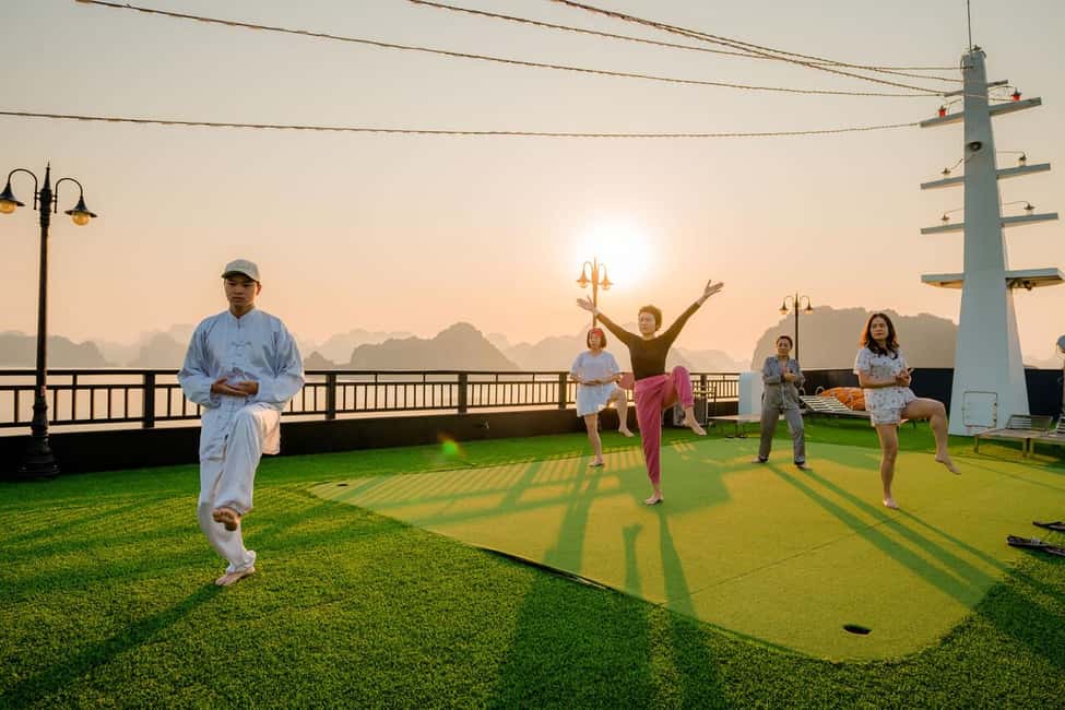 Hanoi: Aspira 5★ Overnight Cruise w/ Balcony & Free Transfer - Sunset Party, Happy Hour, and night activities on the bay