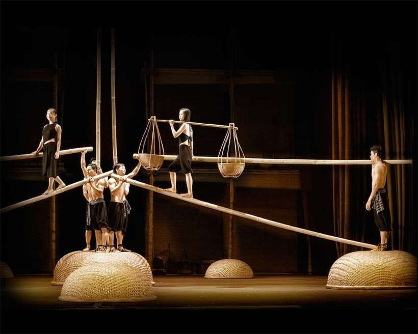 Ho Chi Minh: A O Show Bamboo Circus at Saigon Opera House - The live music: 17 traditional instruments doing real work