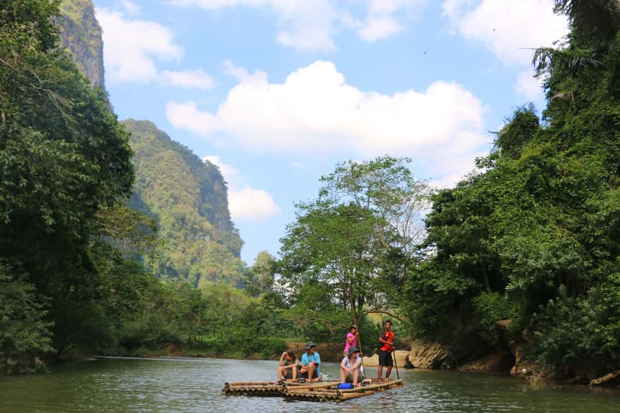 Khao Lak: Khao Sok Bamboo Rafting and Elephant Bathing Trip - Elephant conservation centre: feeding bananas and bathing the gentle giants