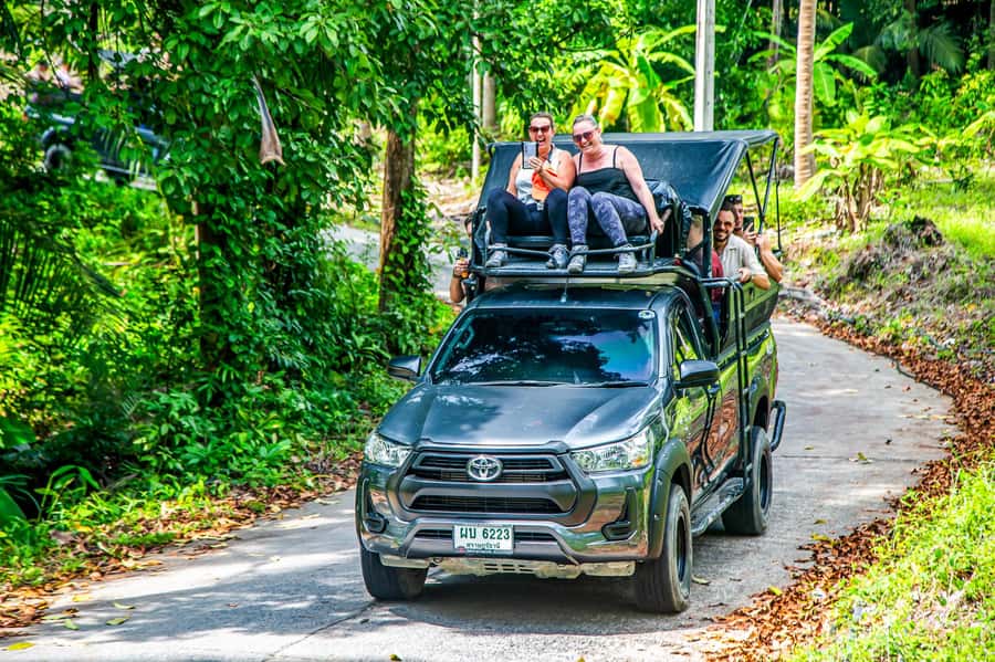 Koh Samui: Elephant Sanctuary and Jungle Tour with Lunch - The jeep/SUV ride: sitting up top is part of the ticket