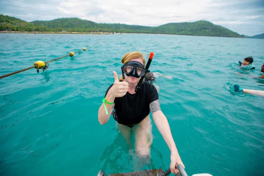 Koh Samui: Pink Dolphin Spotting & Pig Island Speedboat Tour - Mainland Beach Lunch: Buffets, Cold Water, and a Proper Reset