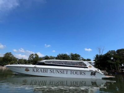 Krabi: Phi Phi Island Sunset Maya Bay and Four Islands Tour - Getting to the Boat: Krabi Pickup and a 60-Seat Speedboat