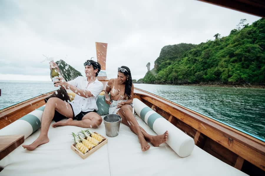 Krabi: Private Luxury Longtail Boat Island Hopping Tour - The 4 Islands route: Thale Waek, Chicken Island, Poda, and Railay