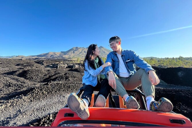 Mount Batur Jeep Adventure - After sunrise: black lava fields and the Batur caldera