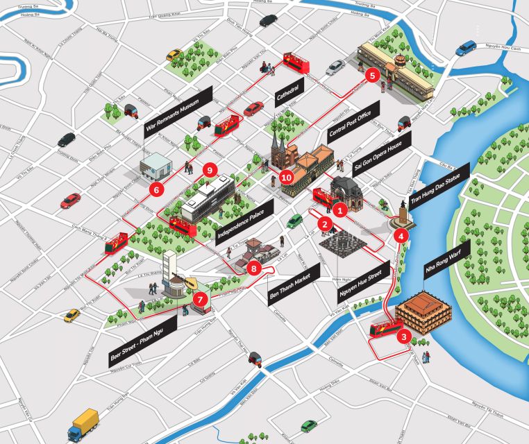 Saigon: City Sightseeing Hop-On Hop-Off Bus Tour - Blue Route: Flower Market, pagodas, and the more local side of Saigon