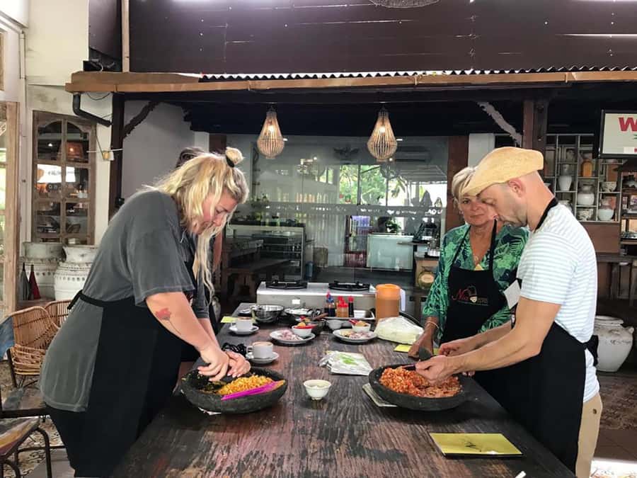 Seminyak: Balinese Cooking Class & Market Tour - Back to the cooking venue: Small groups, clear stations, real hands-on work