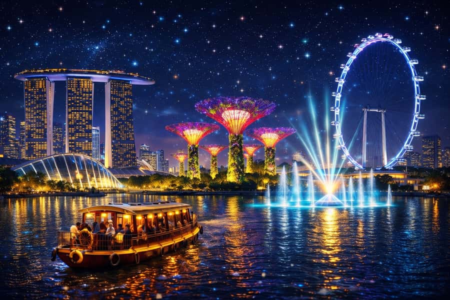 Singapore Starry Night: Cruise, Garden Rhapsody & Spectra - Merlion Photo Stop and Skyline Views (Then the Night Really Starts)