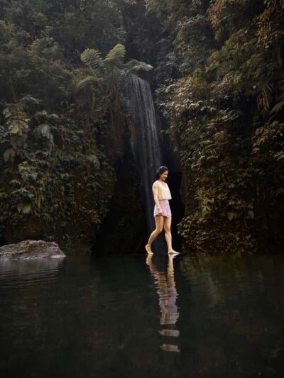 Ubud: Gorilla Face Quad Bike, Jungle Swing, Waterfall & Meal - Goa Raja Waterfall: canyon sun rays and that cave-like look