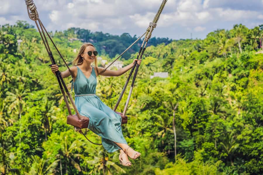 Ubud: Waterfall, Rice Terraces & Monkey Forest Private Tour - Jungle swing time: photos first, but manage the heat