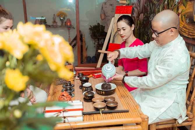 Vietnamese Culture and Coffee Making Class - Your classroom setup: phin filters, prepared ingredients, and an English guide